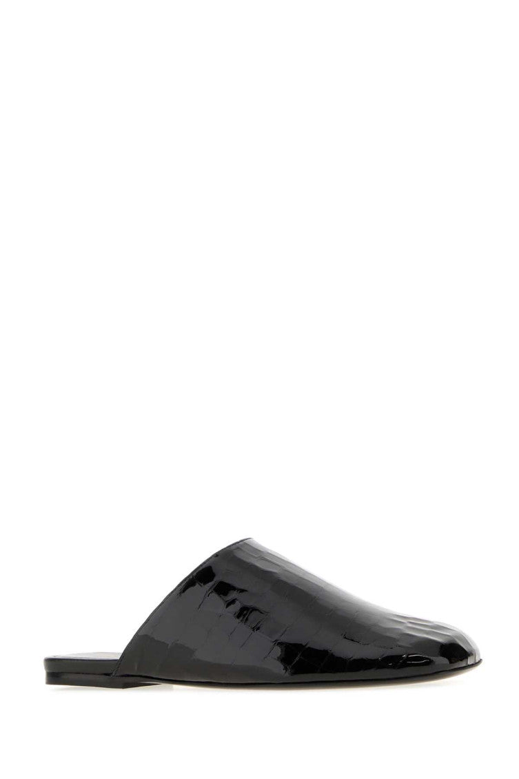 Black Leather Mules 1