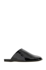 Black Leather Mules 1