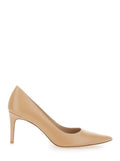 Beige Leather Power Pumps 1