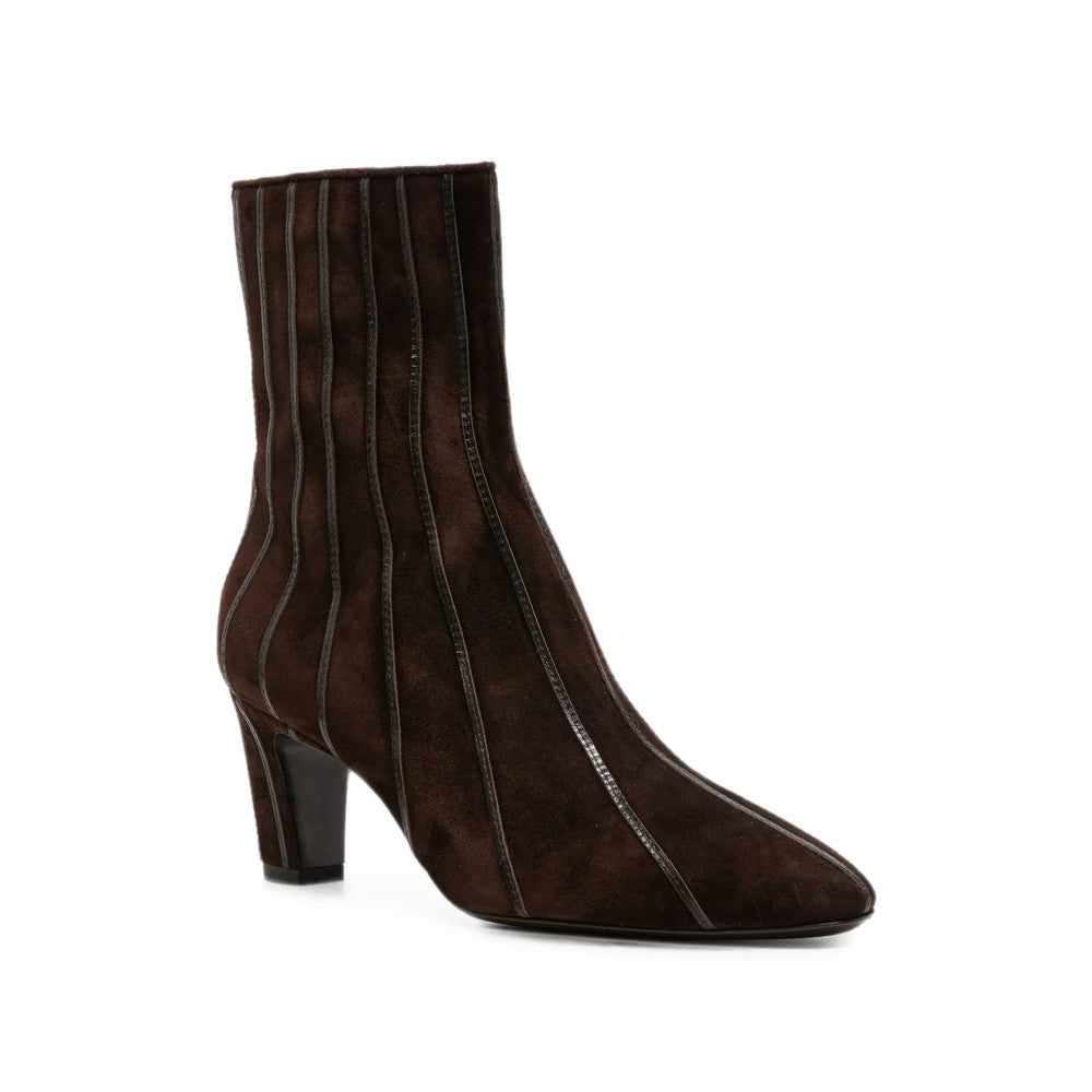 Brown Zippered Ankle Boots 1