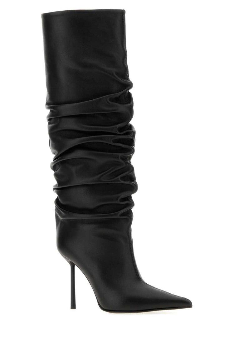 Black Leather Knee High Boots 2