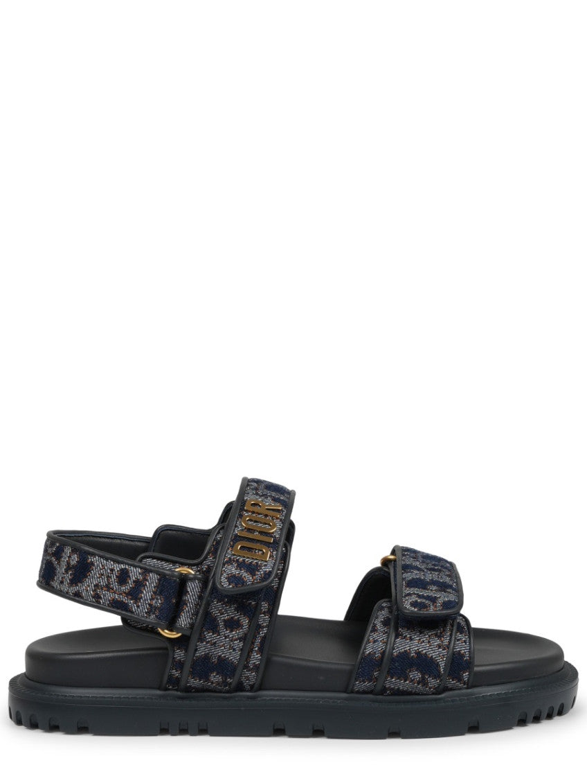 Blue Logo Signature Sandals 1