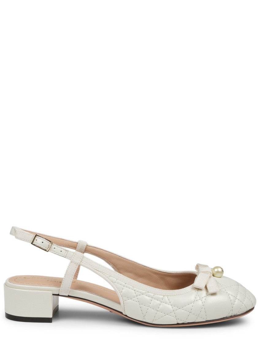 White Quilted Ballet Flats 1