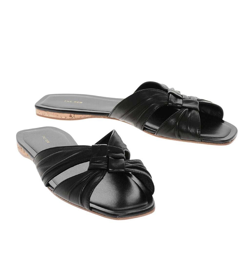 Black Leather Flats 2