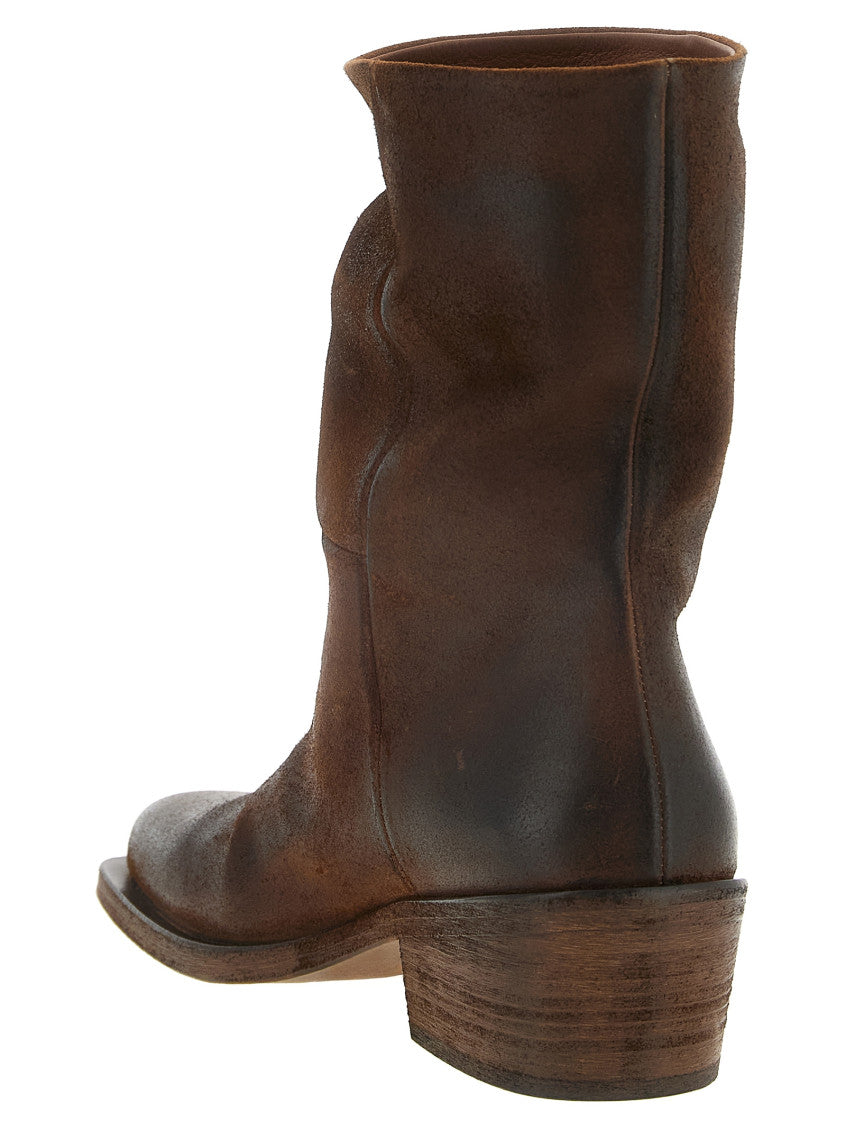 Brown Suede Texan Ankle Boots 3