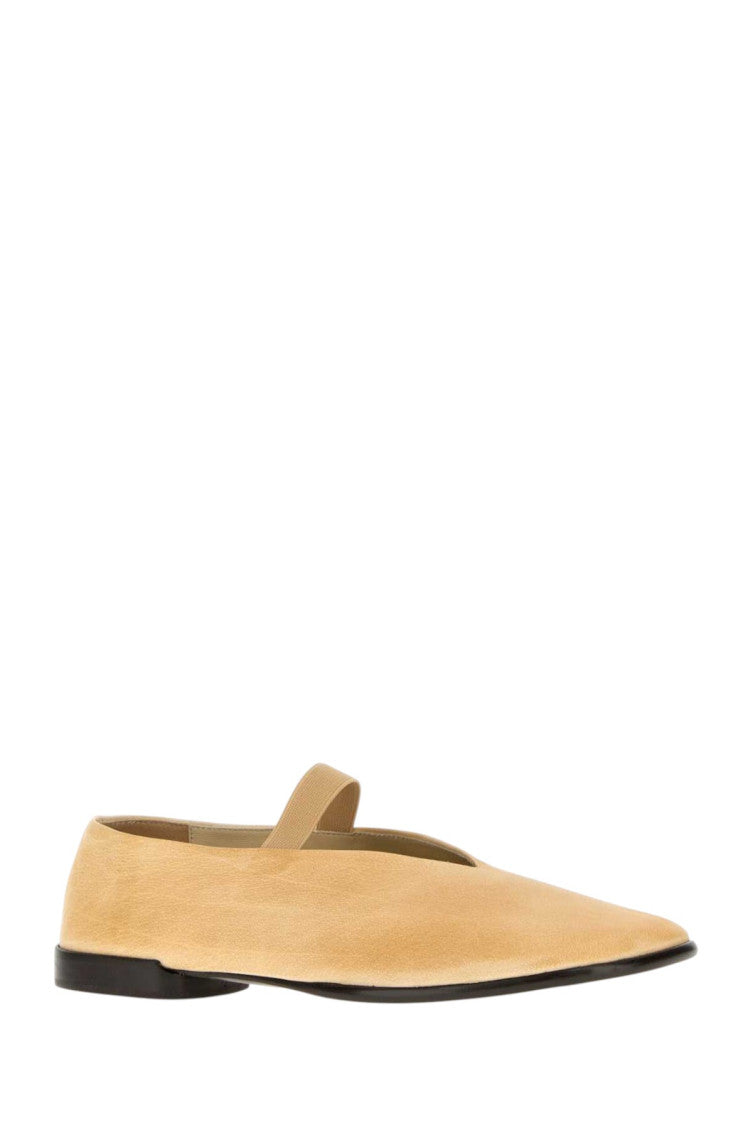 Beige Leather Ballet Flats 2
