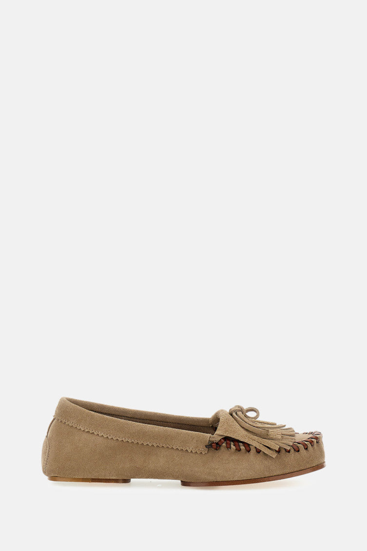 Taupe Suede Loafers 1