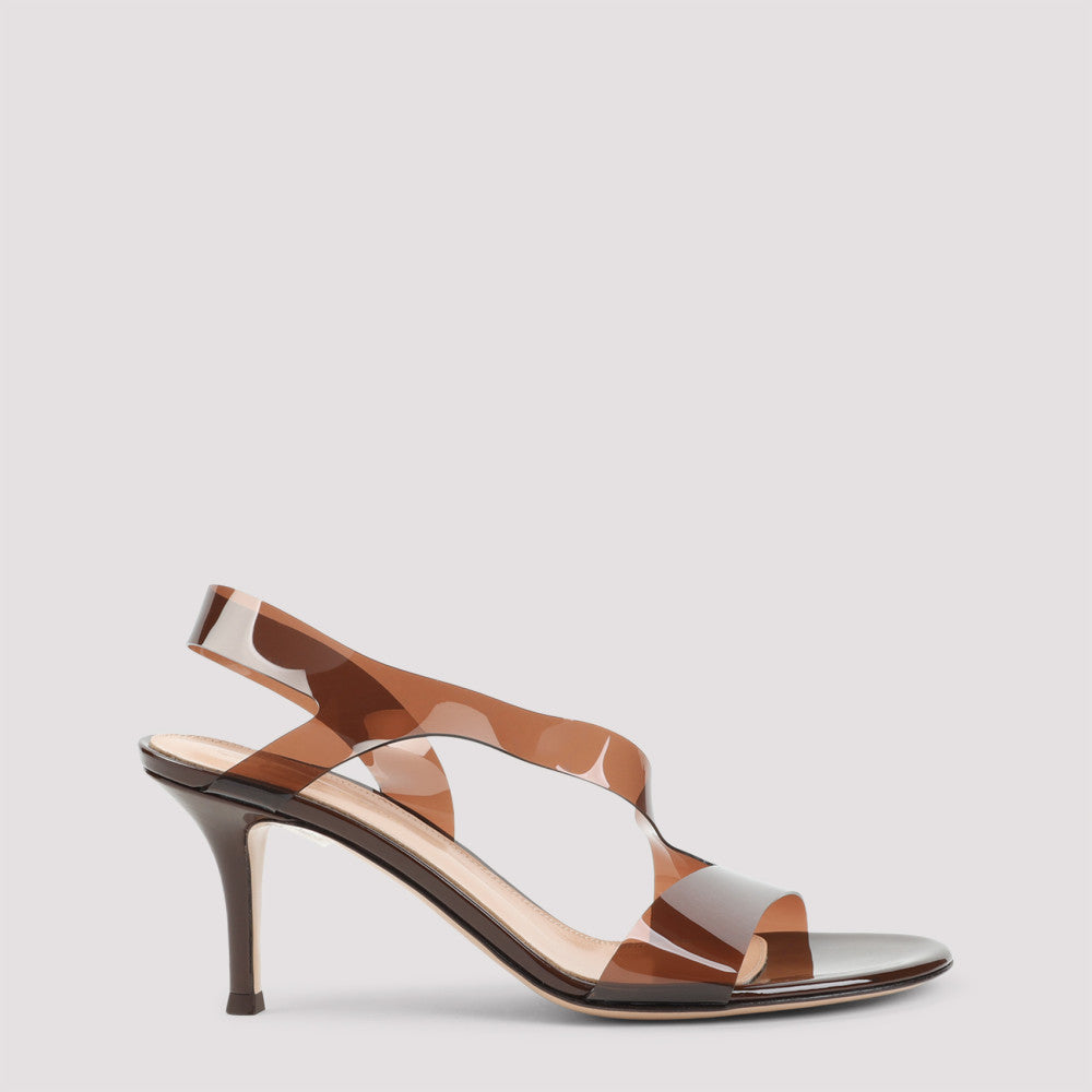 Brown Open-toe Heels 2