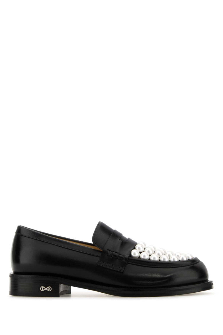 Black Leather Sirene Loafers 1