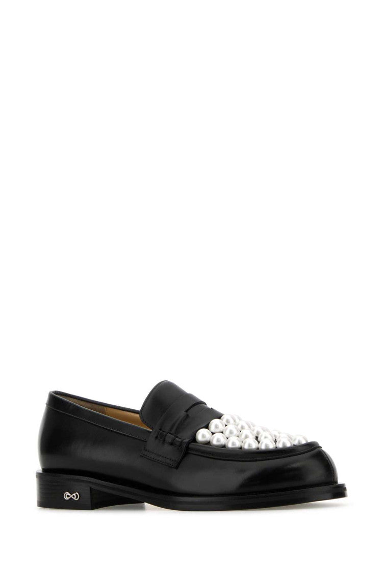Black Leather Sirene Loafers 2