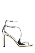 Silver Leather Azia Heels 1