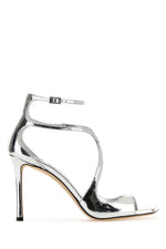 Silver Leather Azia Heels 1