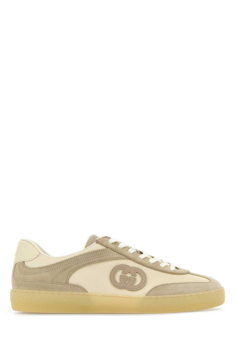 Brown Two-tone Logo Sneakers 1