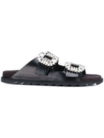 Black Slip On Sandals 1