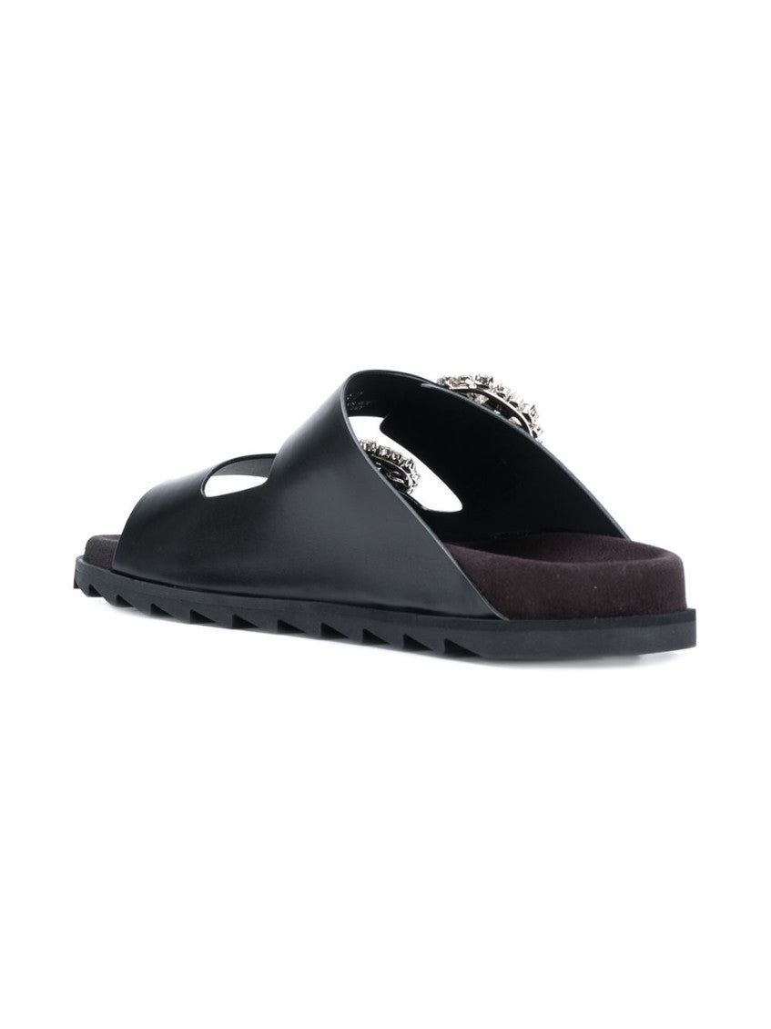 Black Slip On Sandals 3