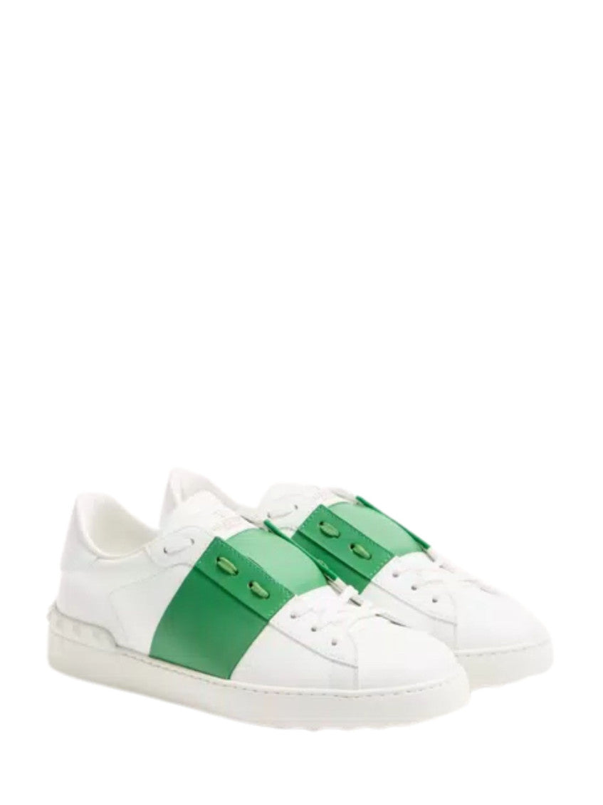 White Green Leather Sneakers 2