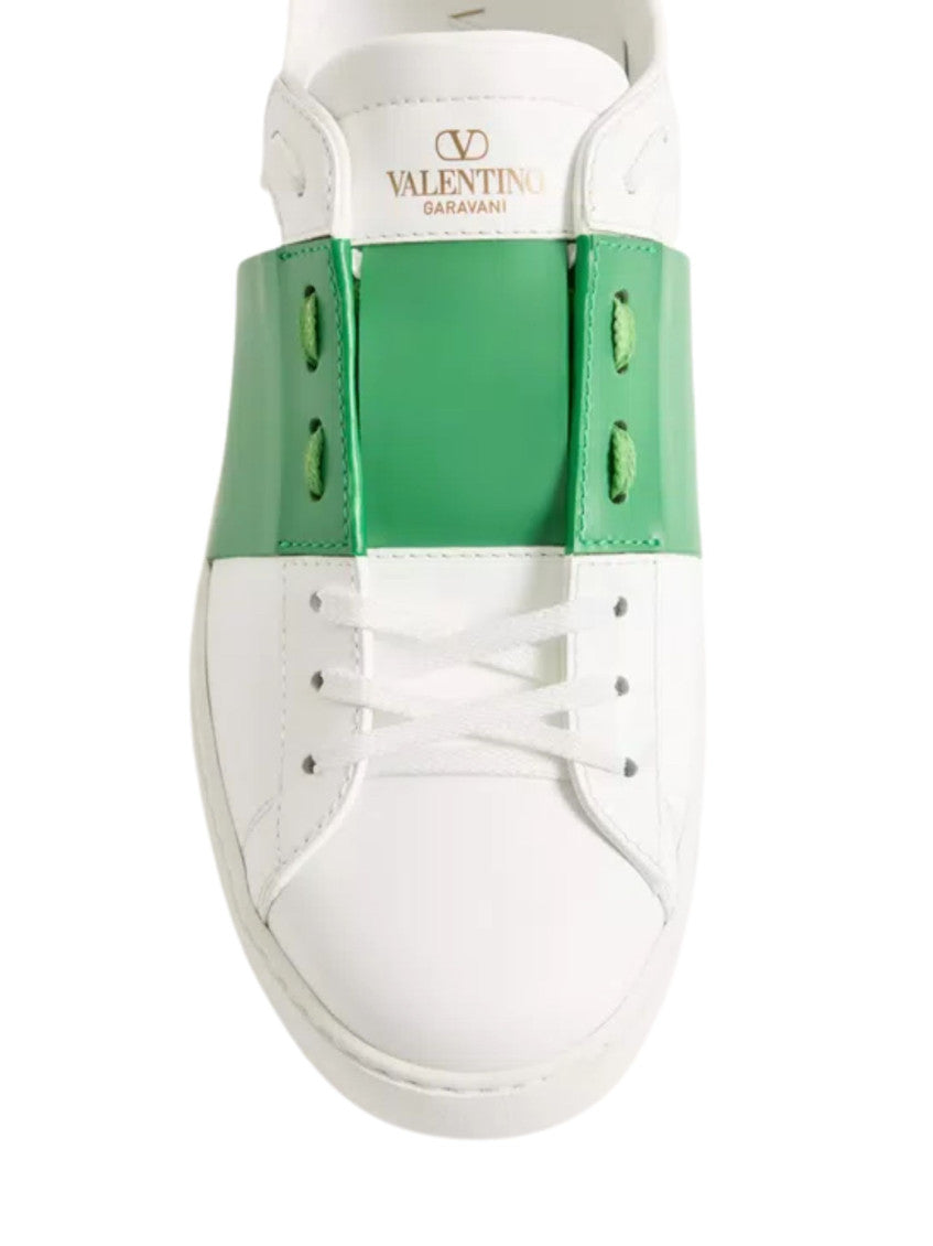 White Green Leather Sneakers 4