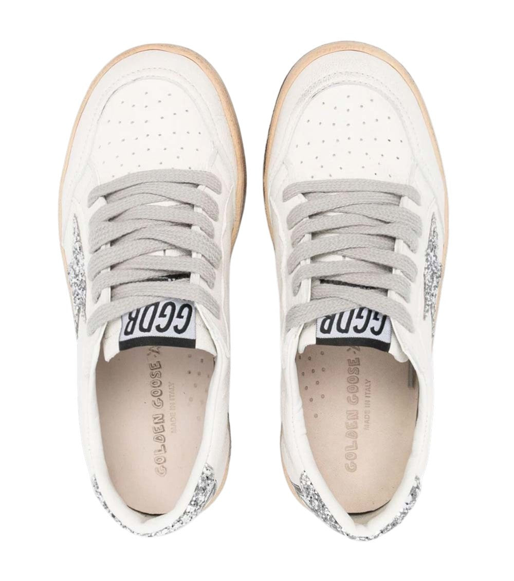 Kids White Leather Sneakers 2