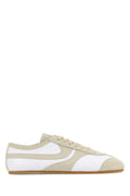 White Two-tone Leather Sneakers 1