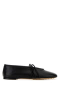 Black Leather Ballet Flats 1