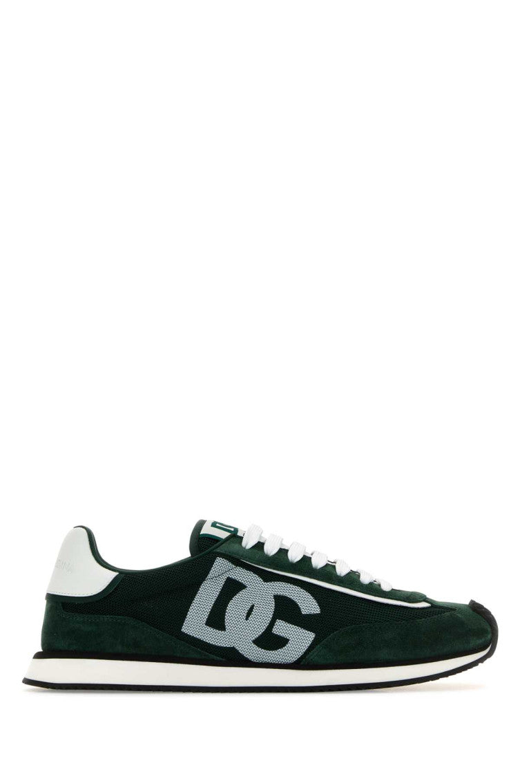 Bottle Green Logo Sneakers 1
