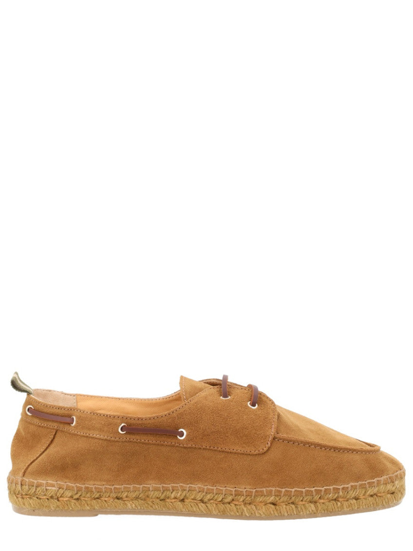 Beige Lace-up Loafers 1