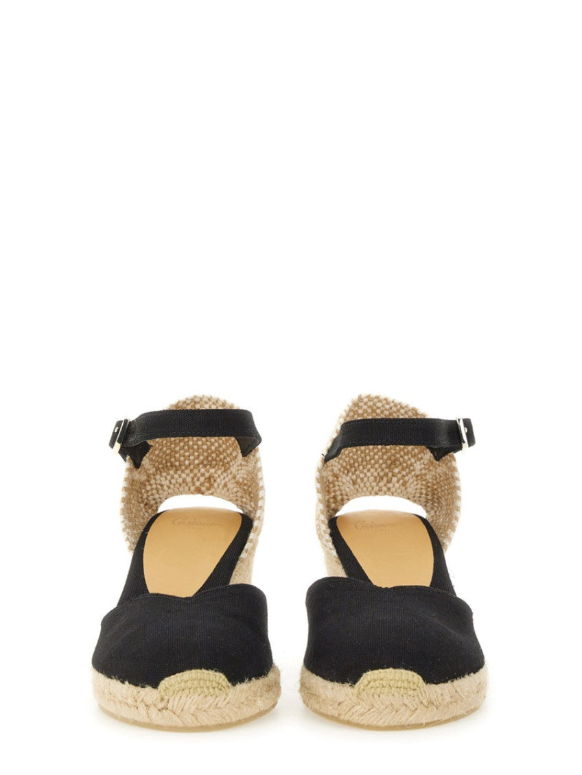 Black Solid Chiarita Wedges 4