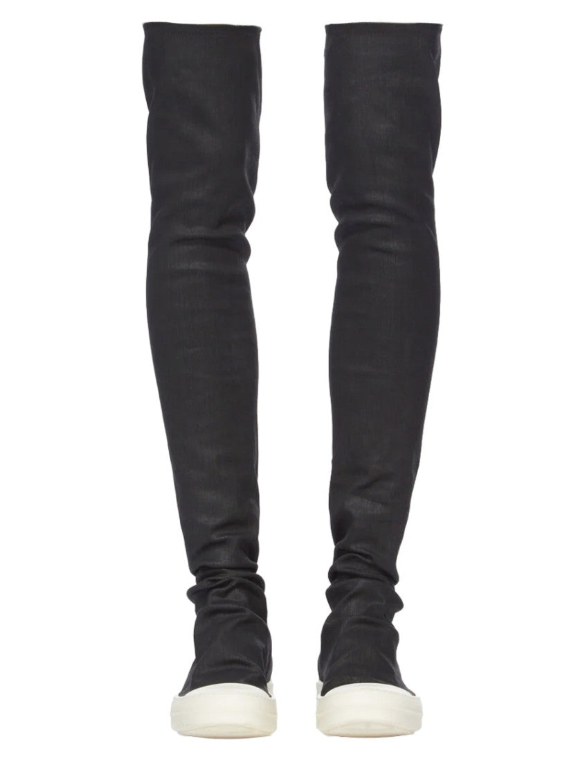 Black Solid High-Sock Boots 3