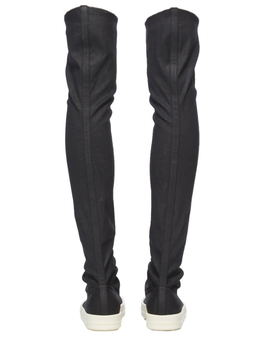 Black Solid High-Sock Boots 4