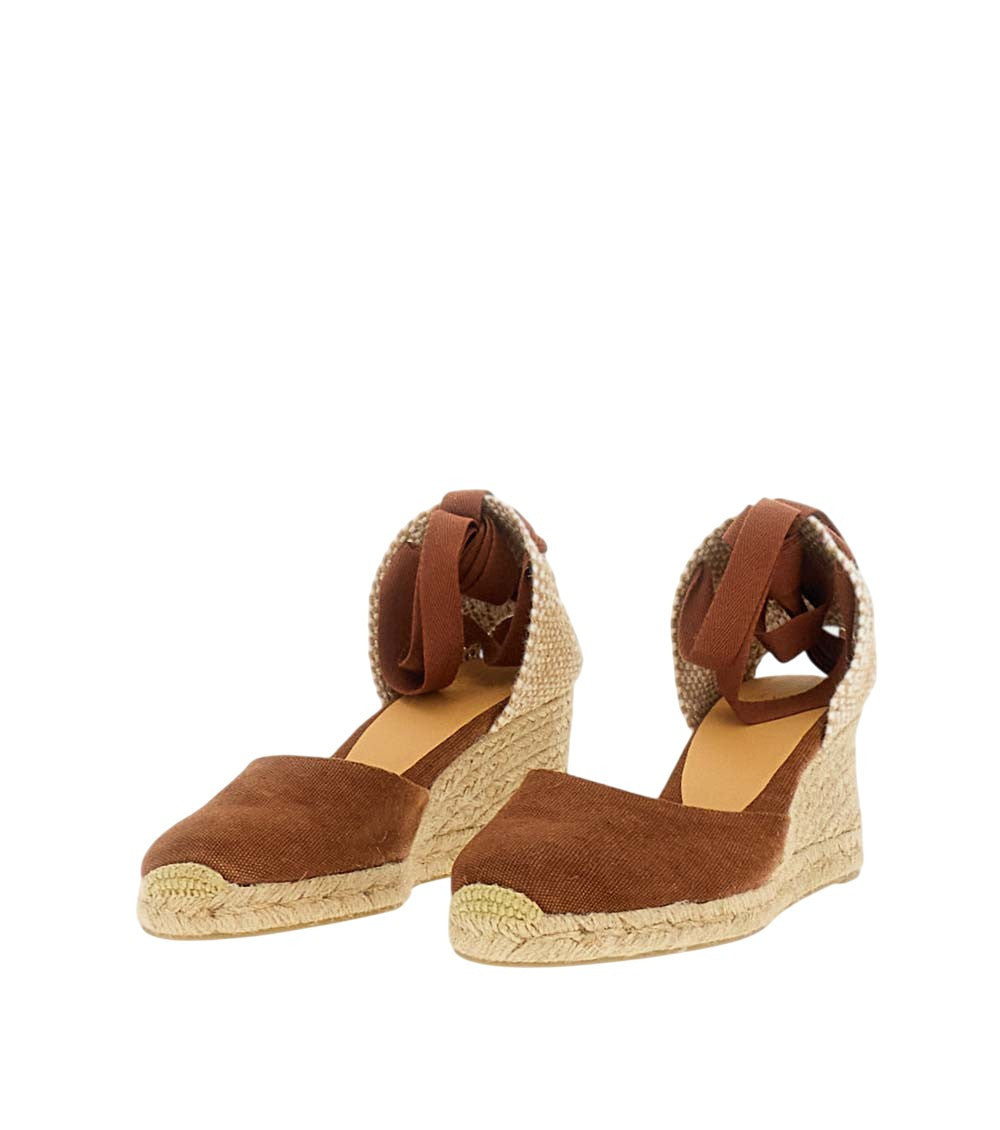 Brown Lace Up Wedge Espadrilles 2