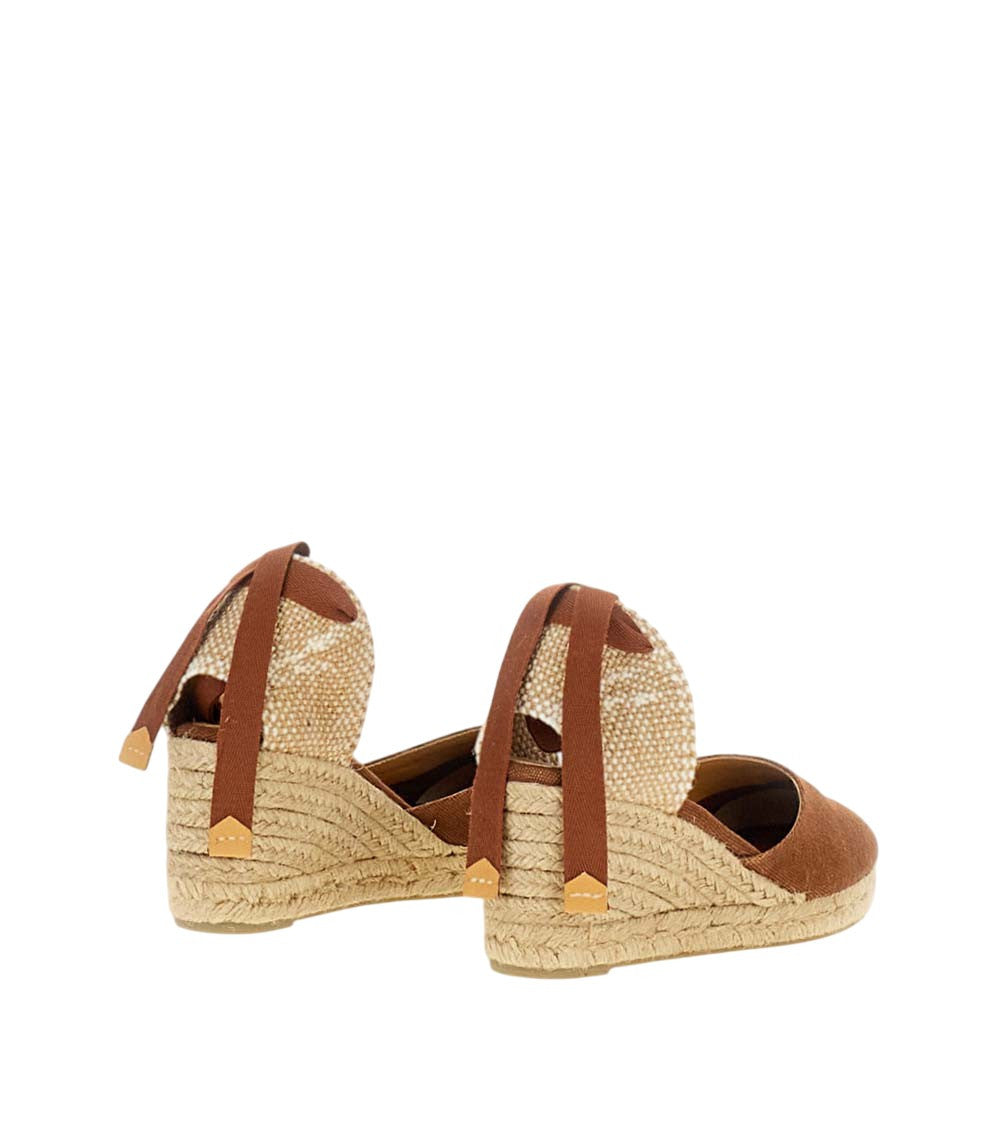 Brown Lace Up Wedge Espadrilles 3
