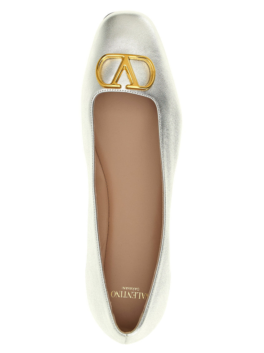 Silver Solid Signature Ballet Flats 4