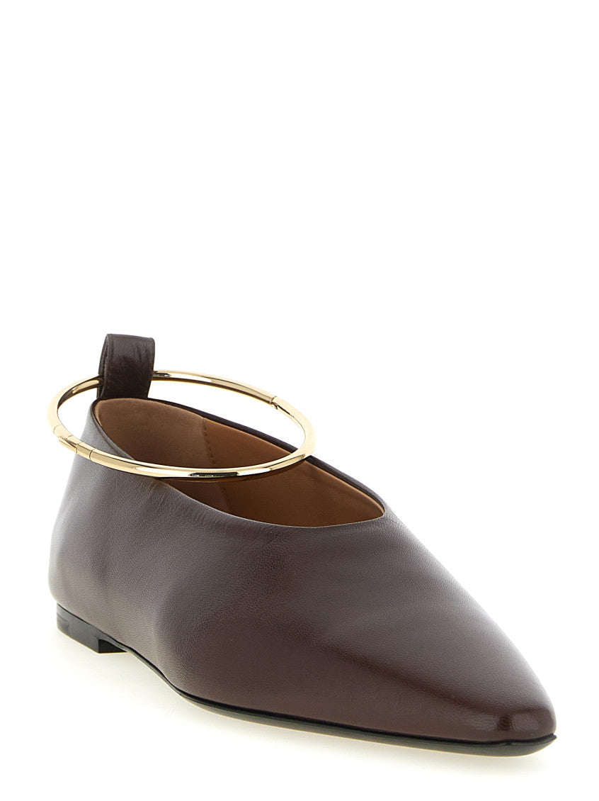 Brown Solid Ring Ballet Flats 2