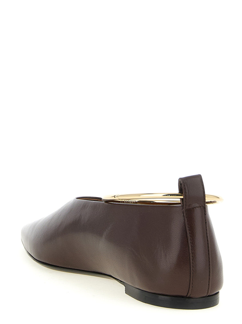 Brown Solid Ring Ballet Flats 3