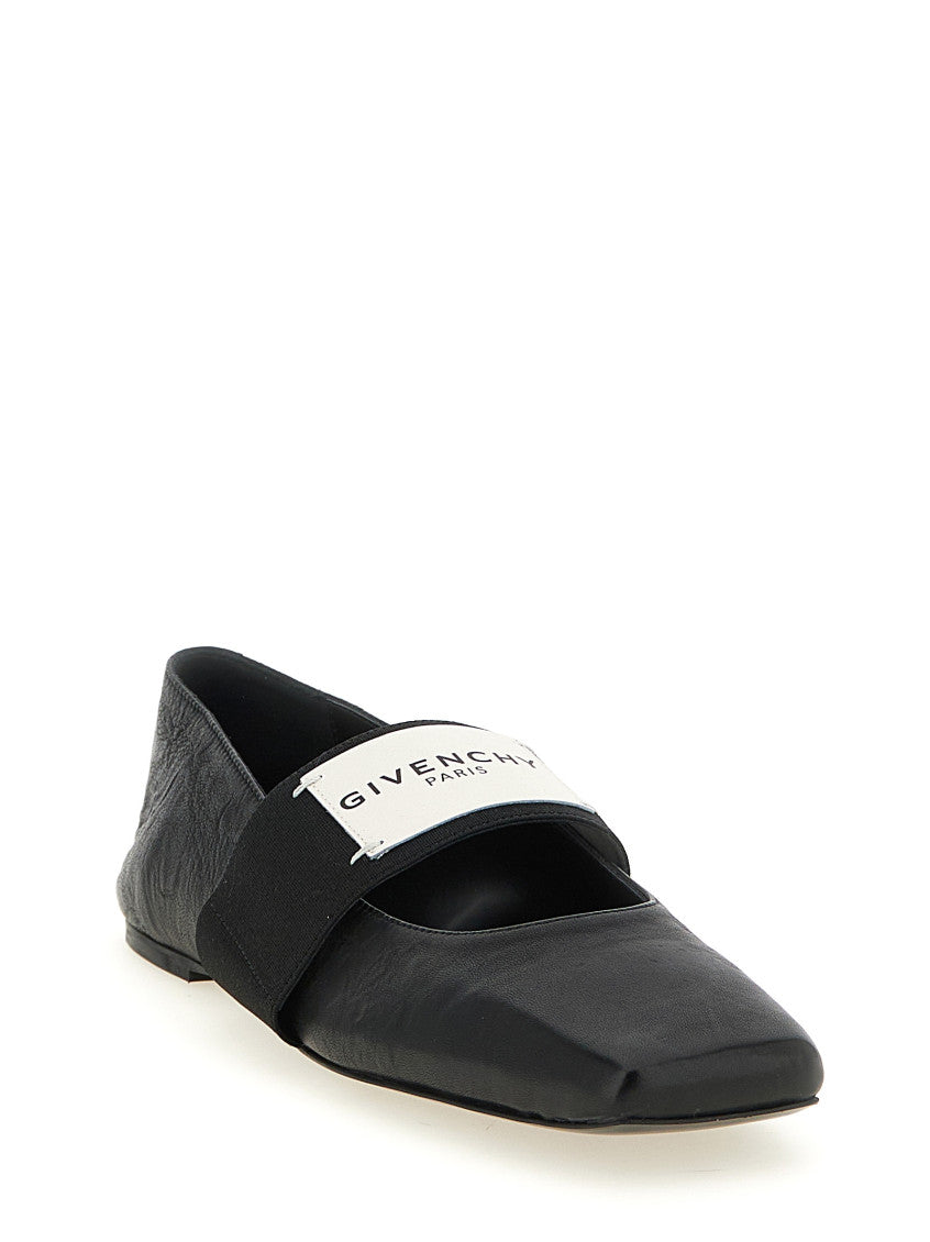 Black Solid Square Ballet Flats 2