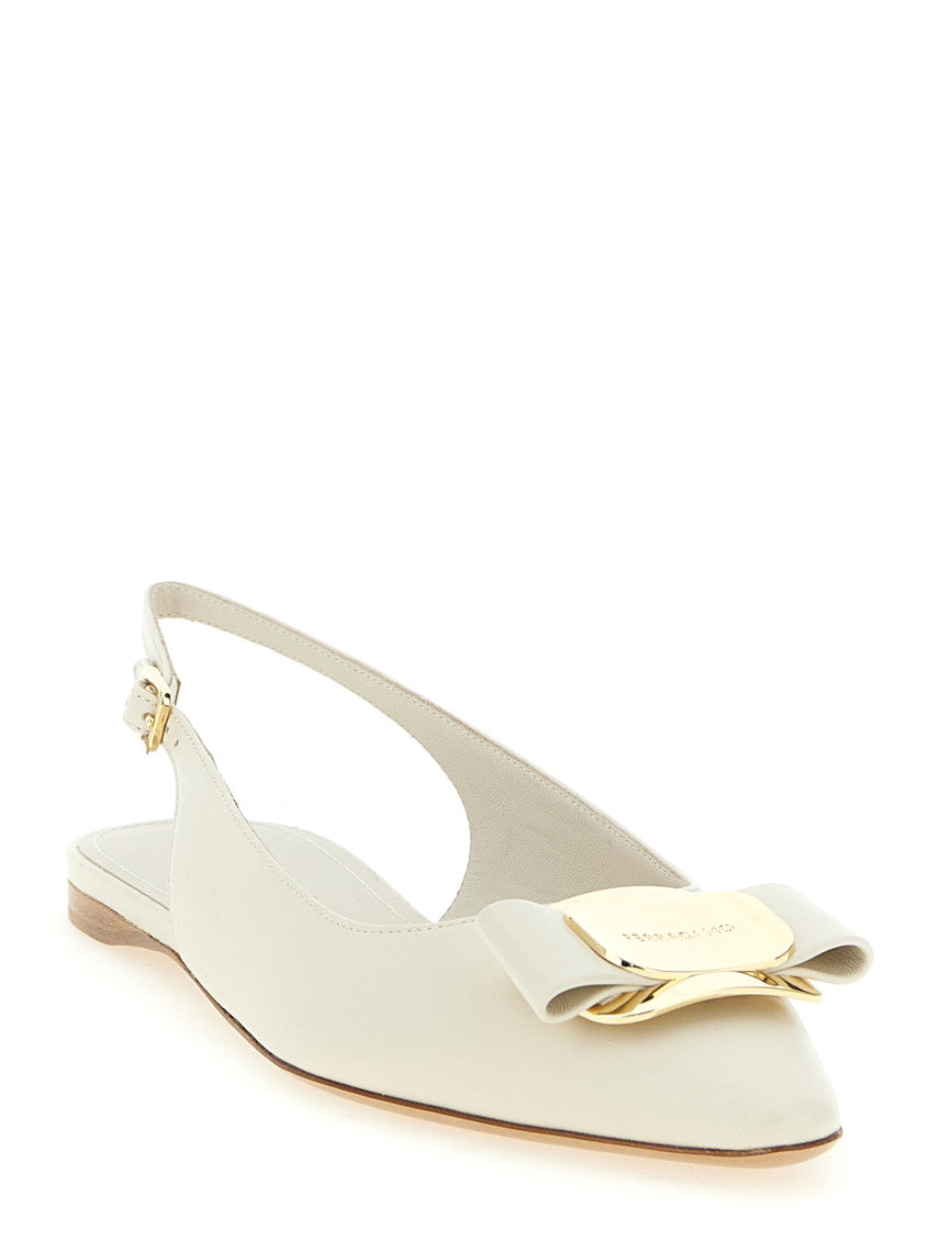 Beige Solid Zelmy Flats 2