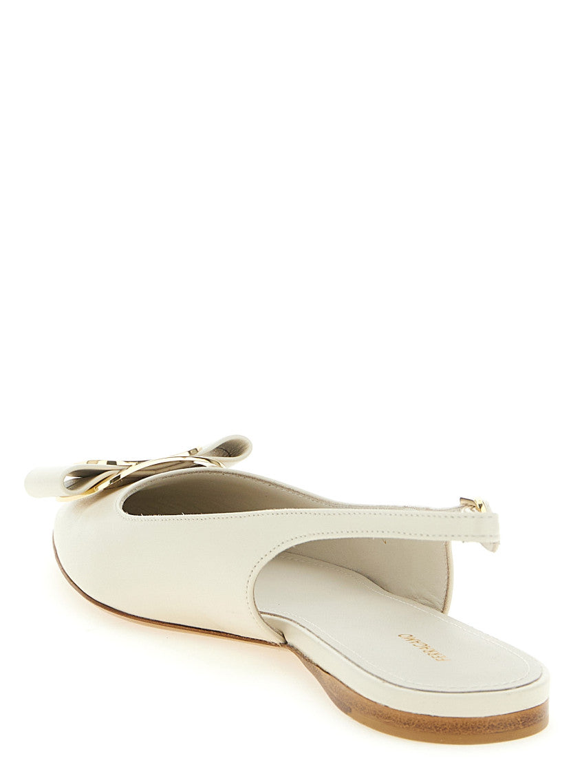 Beige Solid Zelmy Flats 3