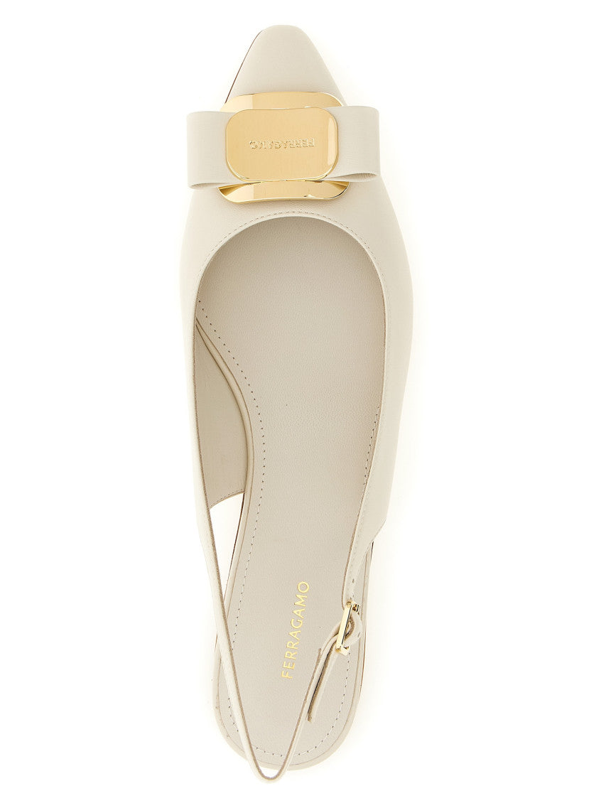Beige Solid Zelmy Flats 4