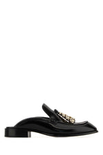 Black Leather Loafer Mules 1