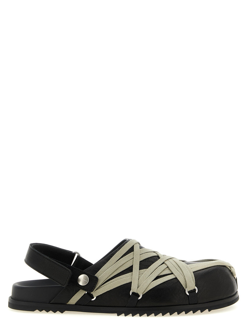 Black Solid Megalace Mules 1