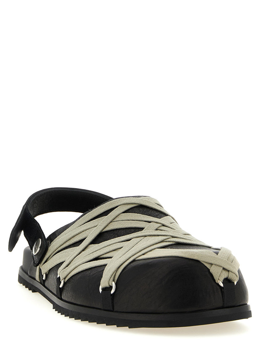 Black Solid Megalace Mules 2
