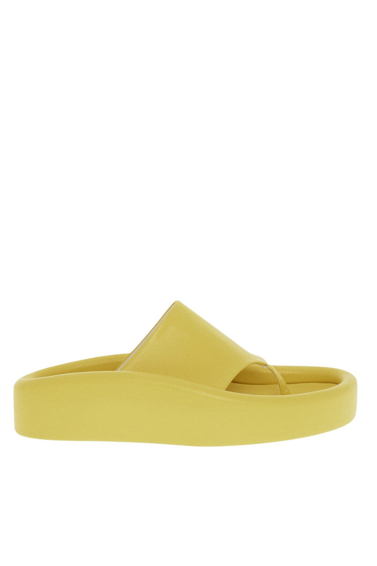 Yellow Leather Thong Sandals 2