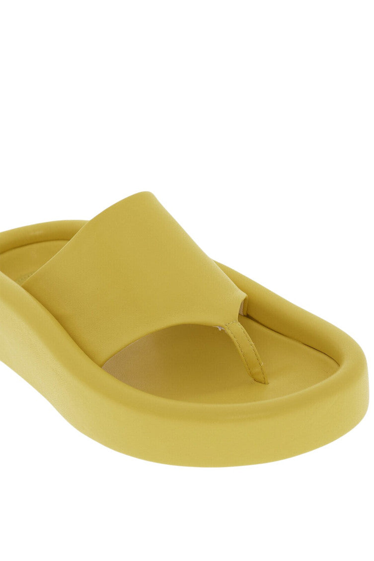 Yellow Leather Thong Sandals 3