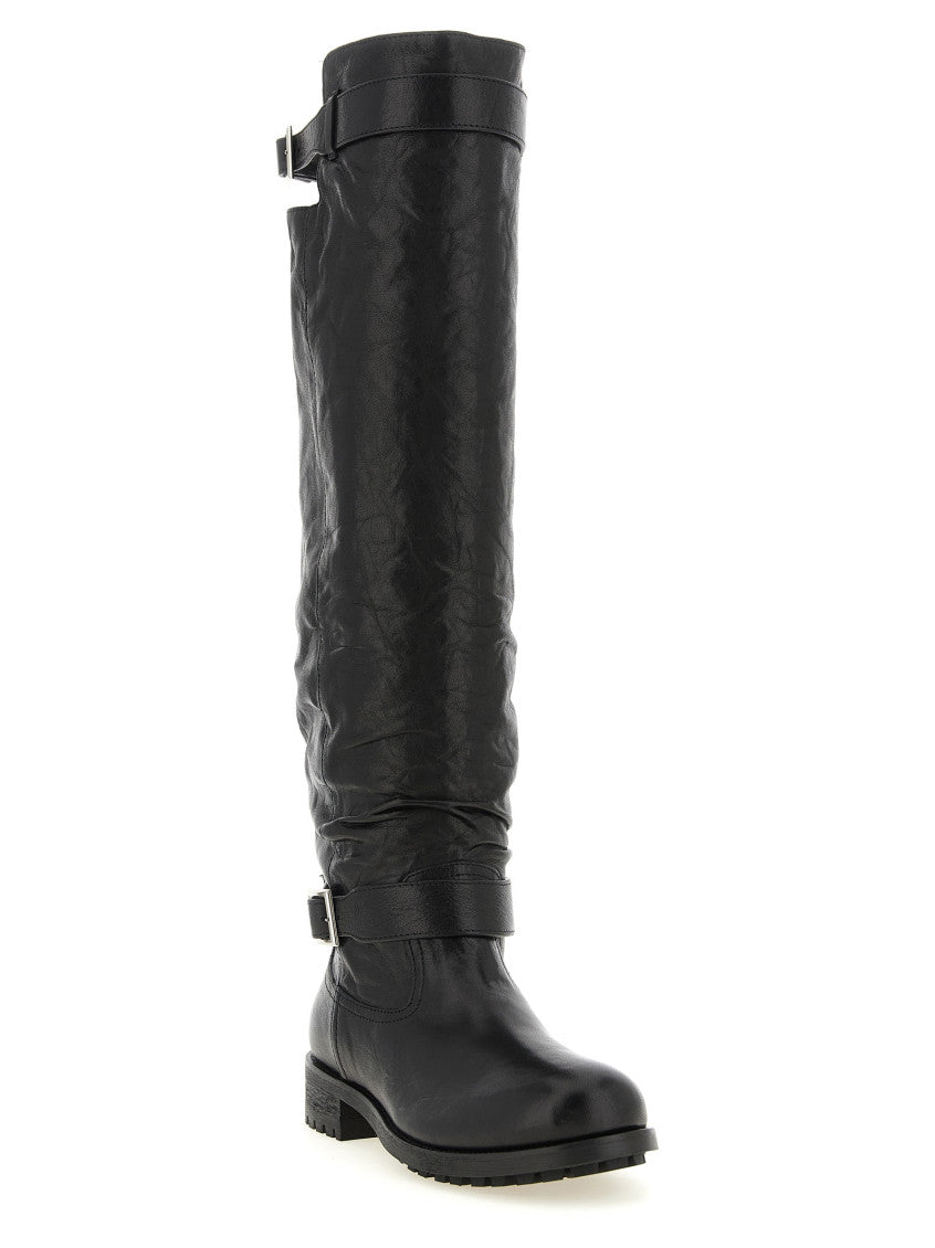 Black Leather Biker Boots 2