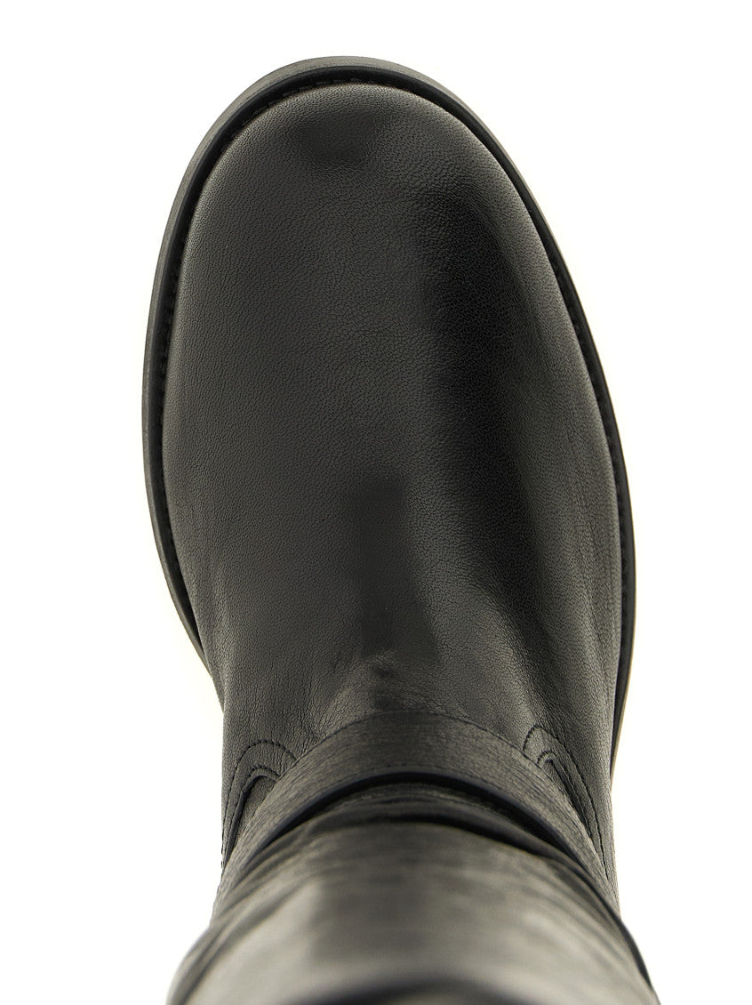 Black Leather Biker Boots 3