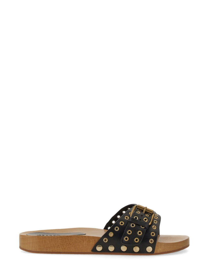 Black Slip-on Sandals 1