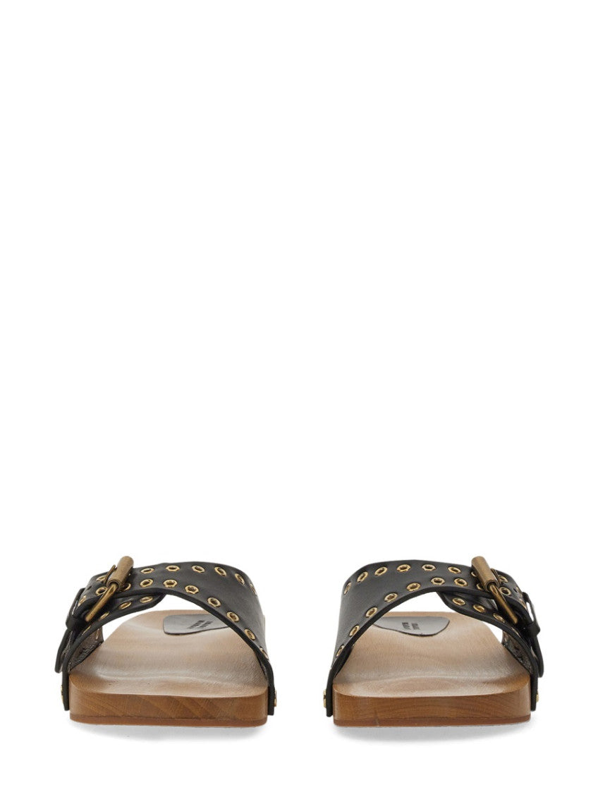 Black Slip-on Sandals 4
