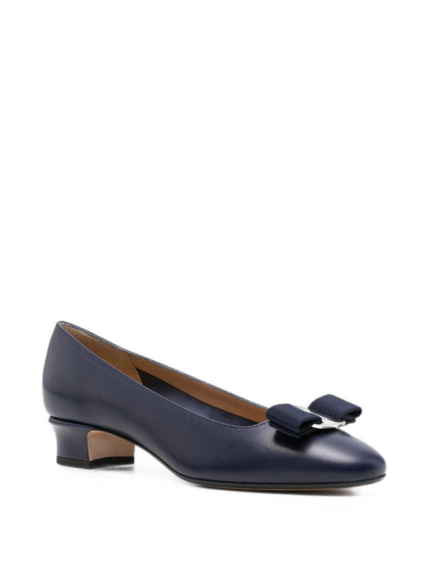 Navy Blue Leather Pumps 2