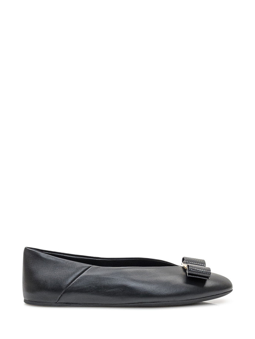 Black Leather Ballet Flats 1
