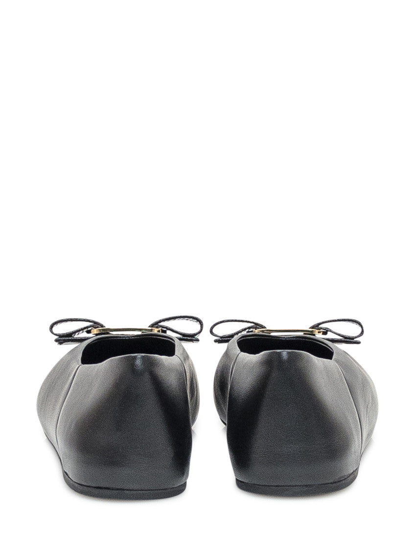 Black Leather Ballet Flats 3